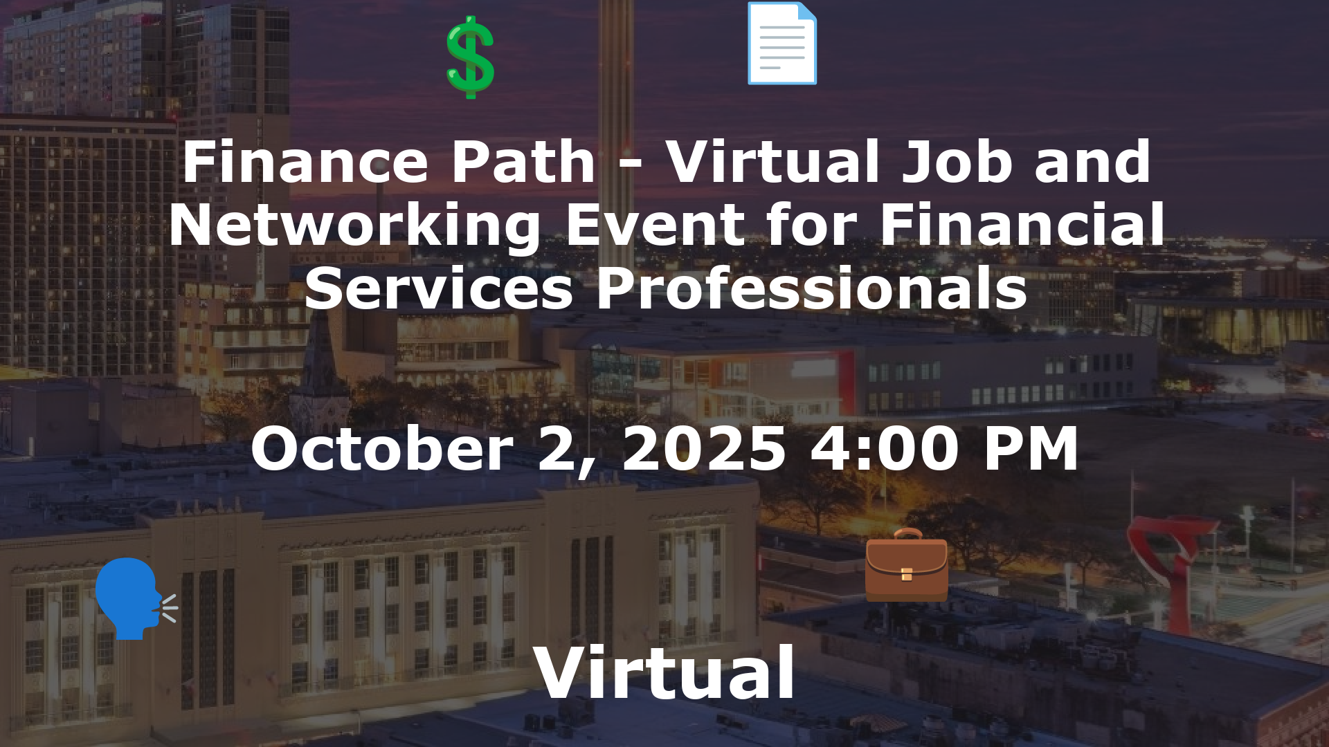 Finance Path - Virtual Job and Networking Event for Financial Services Professionals event image